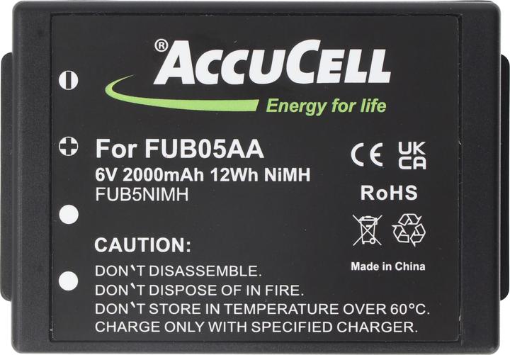 Produktbild AccuCell Akku FUB05AA Akku BA205030, FBFUB05N, BA205030, BA225000 (6 V, 2000 mAh)