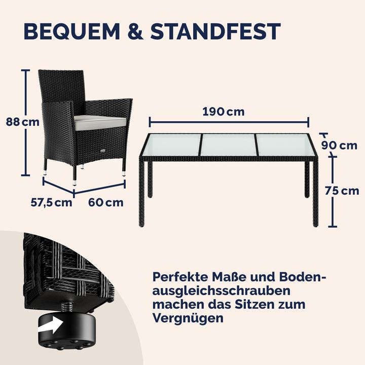 Produktbild Casaria Sitzgruppe (190 x 190 x 75 cm)