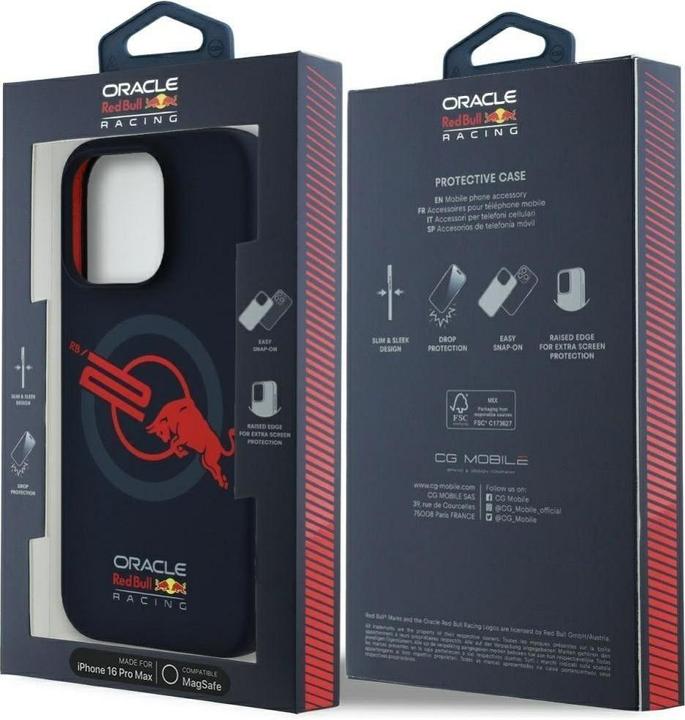 Red Bull Case HC Silicone ORBR20 Logo Red Lining to iPhone 16 Pro Max MagSafe navy blue (Apple iPhone 16 Pro Max)