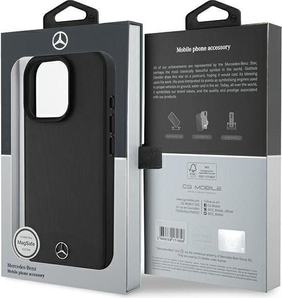 Produktbild Mercedes MEHMP16L23RBARK iPhone 16 Pro 6.3" czarny/black hardcase Textured And Plain Leather MagSafe (Apple iPhone 16 Pro)