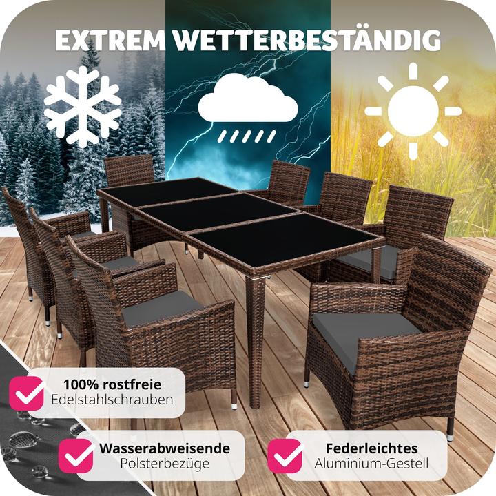 Produktbild tectake Rattan Sitzgruppe Monaco mit Schutzhülle