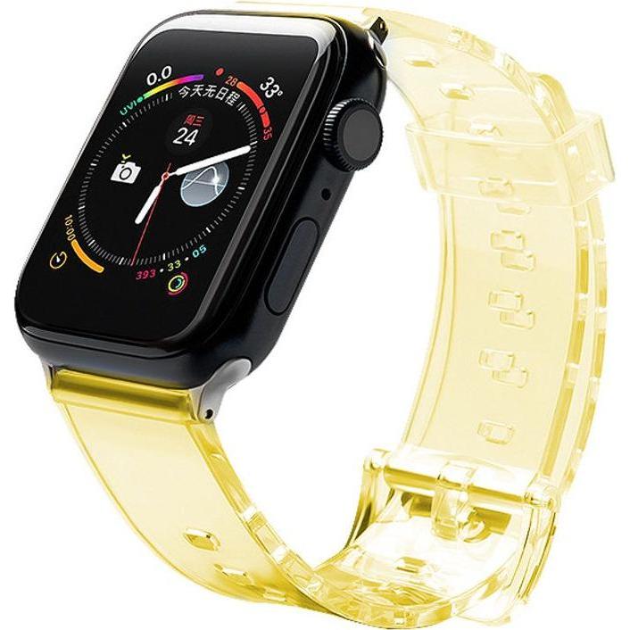 Hurtel Strap Light Silicone Wristband Strap Bracelet Watch Bracelet Watch 6/5/4/3/2 (44mm / 42mm) Yellow (Silikon, 3, 4)...
