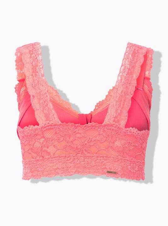 Actual product image Ulla Popken Lace Zip Front Versatile Wirefree Bustier (85 D)