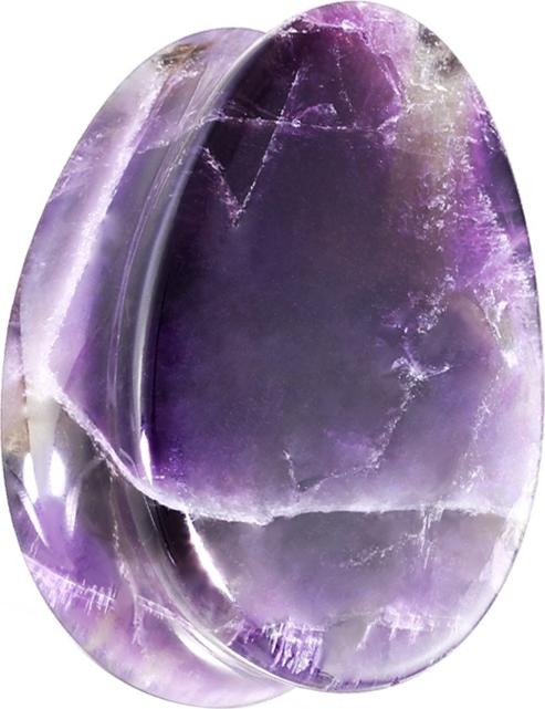 Produktbild Star Piercing Flared Plug Tropfen aus Amethyst Stein (ohne Messing, Mineralisch)