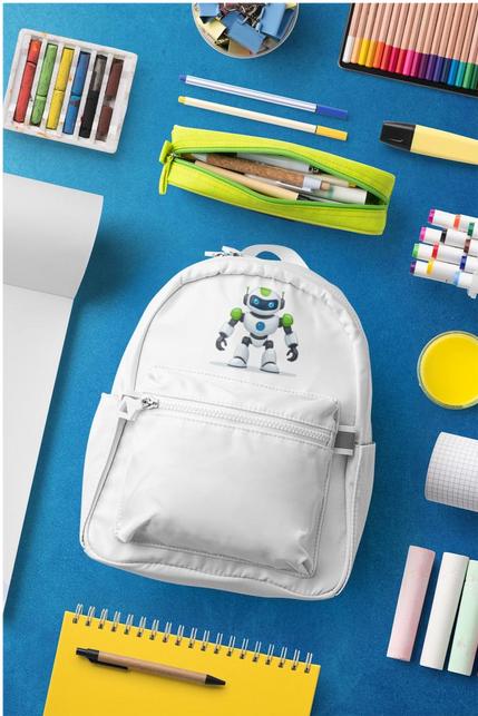 Produktbild Bügelbilder Schulrucksack-Set Comic Roboter Think