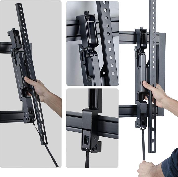 Produktbild StarTech .com 10ULE-TV-WALL-MOUNT, 200 x 200 mm, 1000 x 600 mm, -15 - 10°, -10 - 10°, Stahl, Schwarz (Wand, 80 kg, 55" - 105")