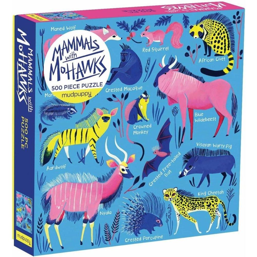 Thumbnail - Abrams & Chronicle 60778 - Mammals with Mohawks, Familienpuzzle 500 Teile (500 Teile)