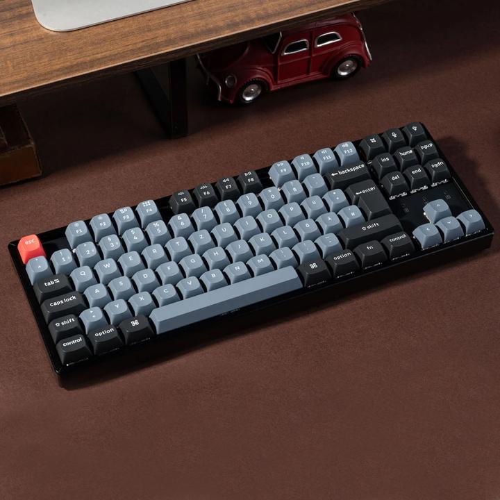 Productafbeelding Keychron K8 Pro (zwart/blauw, DE layout, Gateron G Pro Brown, hot-swap, aluminium frame, RGB, PBT) (DE)
