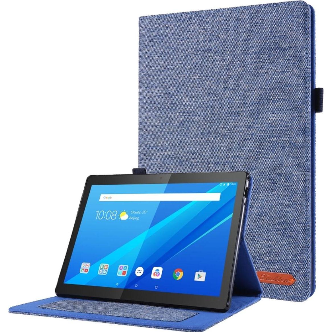 König Design Schutz Hülle für Lenovo Tab P10 Smart Cover Case Etui Tablet Tasche Bookcover (Tab P10), Tablet Hülle, Blau