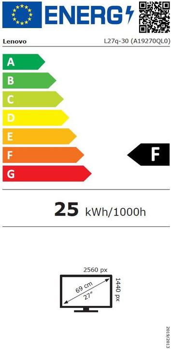 Energie-Label Lenovo L27q-30 (2560 x 1440 Pixel, 27")