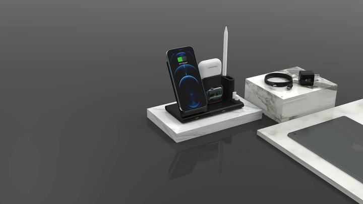 Actual product image Adam Elements OMNIA Q3 | 3-in-1 Wireless Charging Station | black