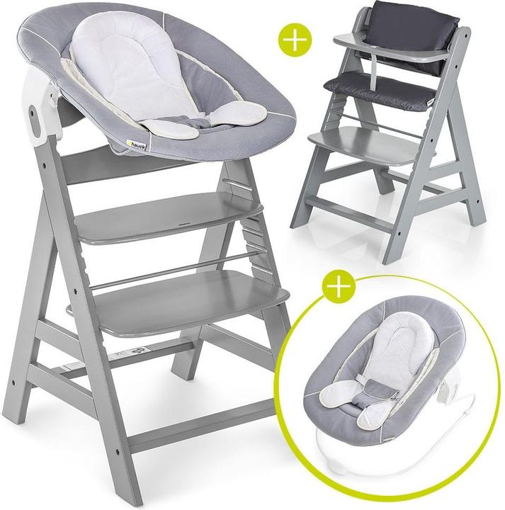 Hauck Highchairs Alpha Plus Grey Newborn Set - 4-piece highchair (Highchair)