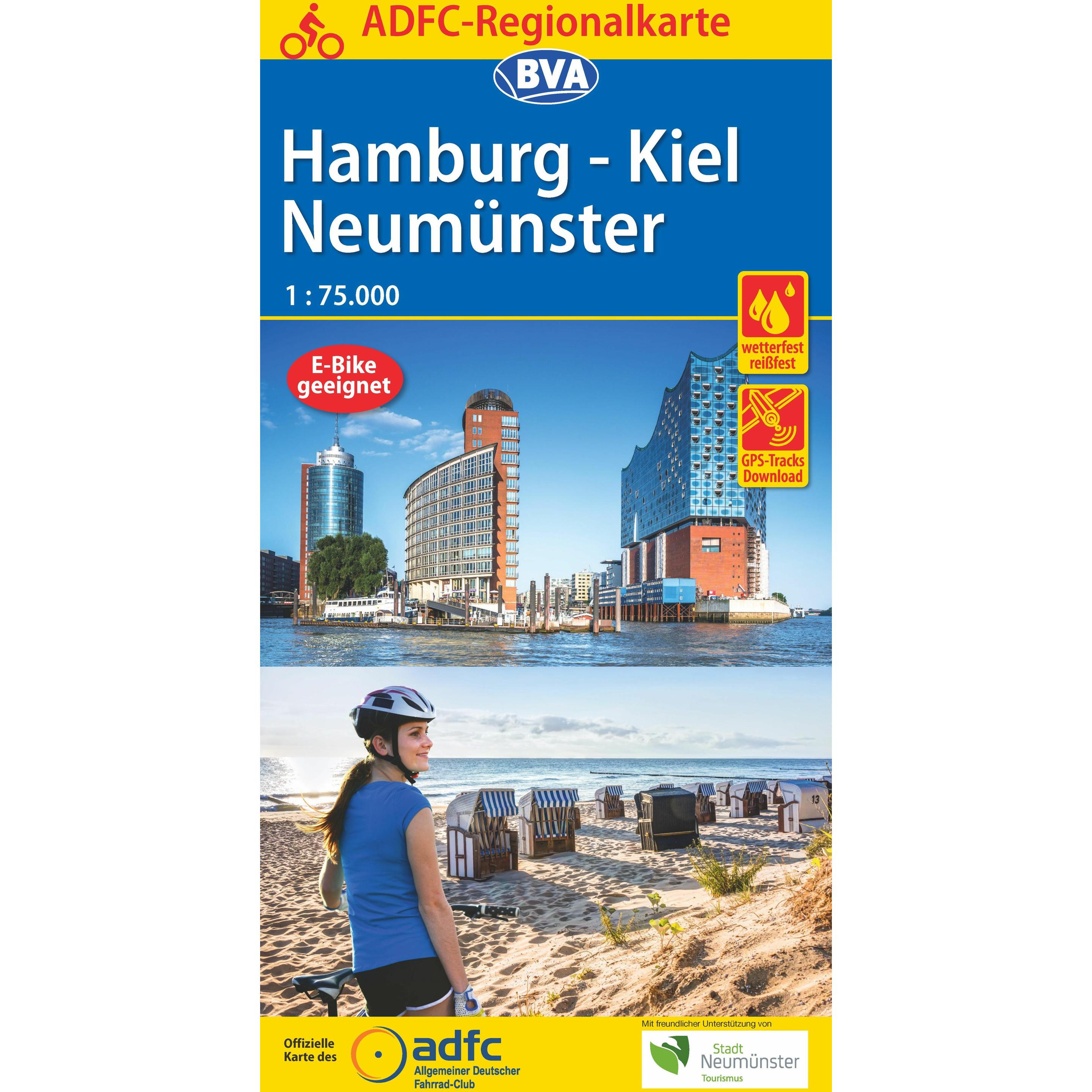 Bielefelder ADFC-Regionalkarte Hamburg,Kiel (40578849)