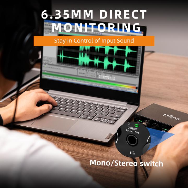 Actual product image Fifine Ampli3 Type-C Audio Interface 2 Channel USB Treble Sound Card Mixer