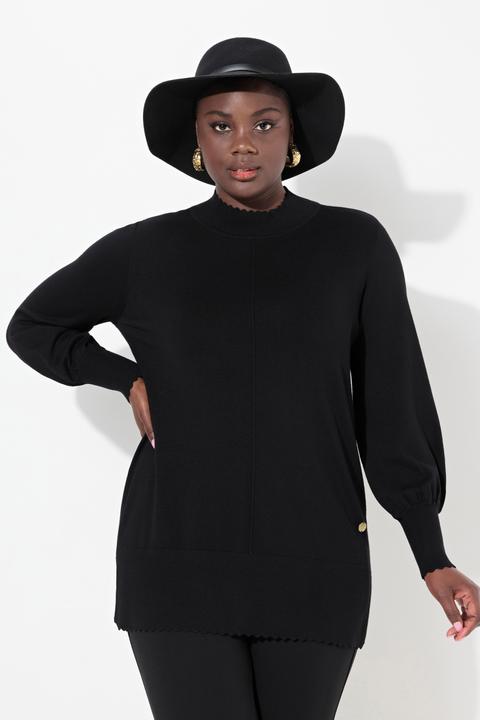 Produktbild Ulla Popken Pullover, Muschelsaum, Stehkragen, Langarm (56)