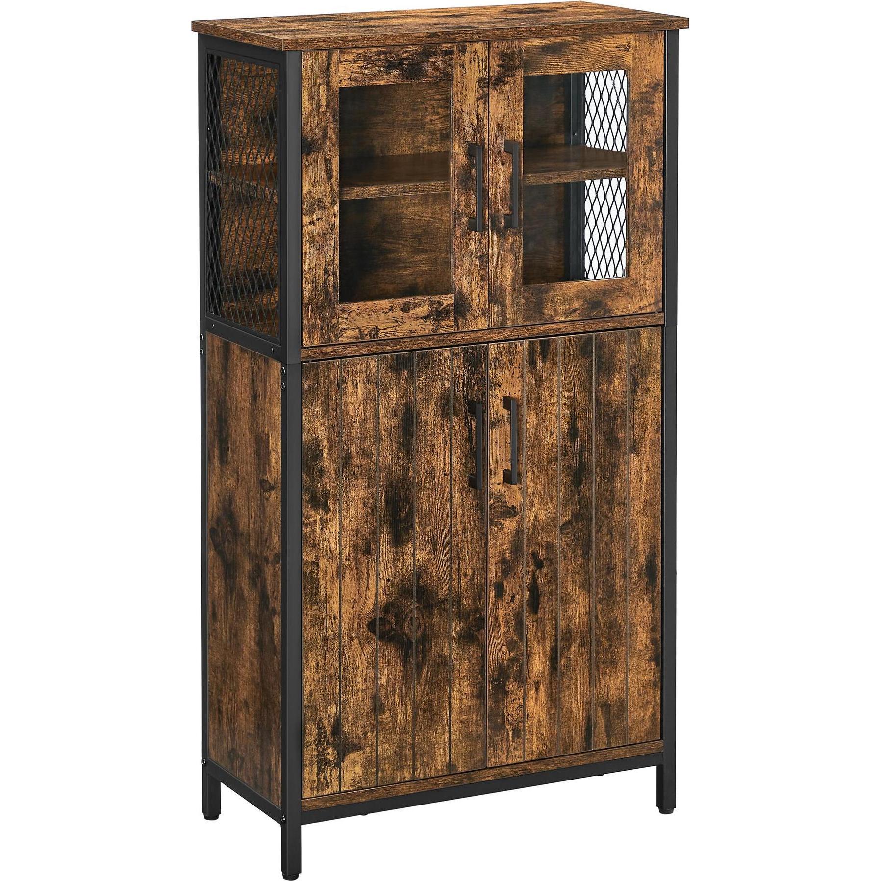 Vasagle Nero/Marrone Cassettiera + Credenza, Macky (60 X 30 X 108 Cm)