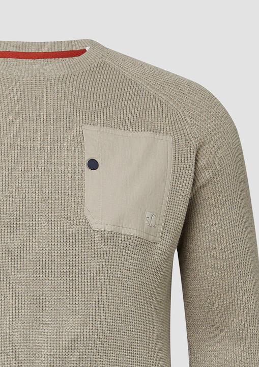 Produktbild s.Oliver Strickpullover Baumwoll-Pullover mit aufgesetzter Brusttasche (XXL)