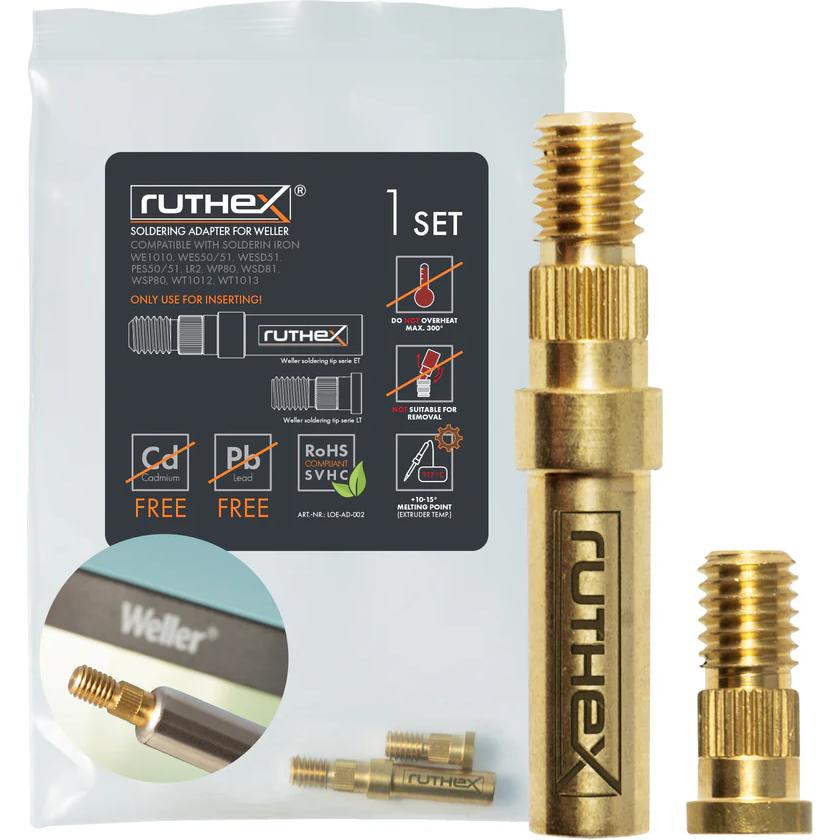 Ruthex Weller series ET & LT - WE1010, WP80, WEP70 compatible Soldering Tips Adapter (Punta di saldatura), Accessori per saldatore