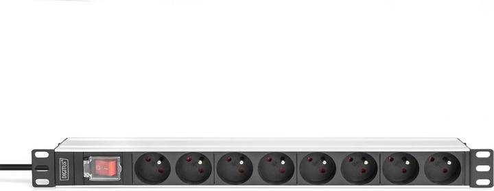 Actual product image Digitus Socket strip with aluminum profile and switch, 8-way CEE 7/5, 2 m cable safety plug with grounding c (8x, CEE 7/5, 2 m)