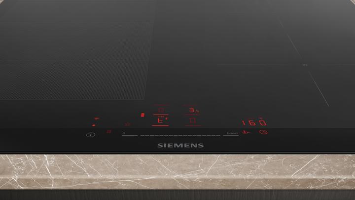 Produktbild Siemens iQ700, Induktionskochfeld, 60 cm, Schwarz, Mit Rahmen aufliegend, EX675HEC1E