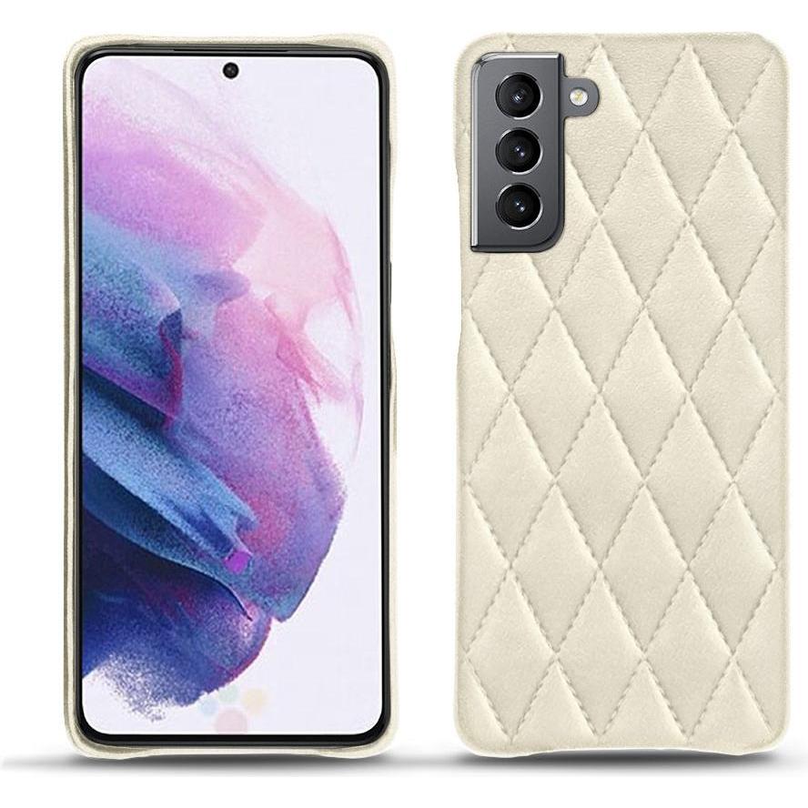 Noreve Lederschutzhülle (Samsung Galaxy S21), Smartphone Hülle, Weiss
