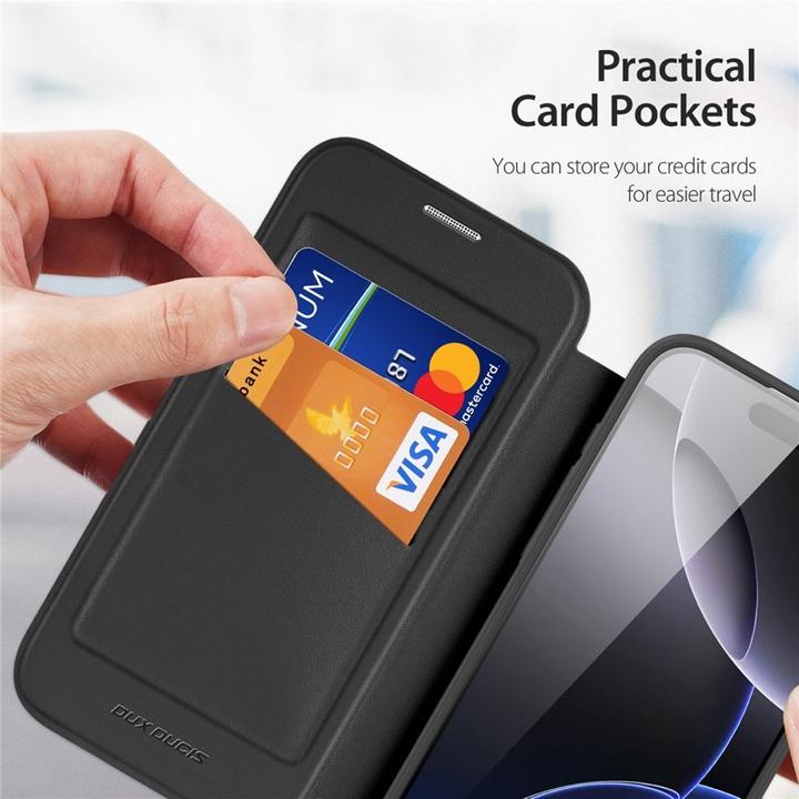 Produktbild Dux Ducis Skin X Pro 360° Ring Stand Series Lederhülle (Apple iPhone 17 Pro Max)