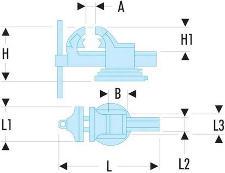 Produktbild Facom Schraubstock für Baustelle und Wartung, um 360° drehbar (150 mm)