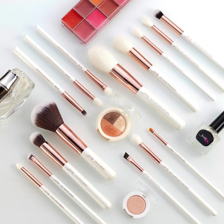 Immagine prodotto NoName Set di pennelli professionali per il trucco 15 pezzi bianco perla/oro rosa (Set)