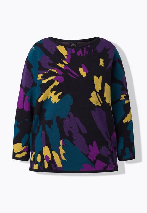 Produktbild Ulla Popken Pullover, Jacquardmuster, U-Boot-Ausschnitt, Langarm (62)