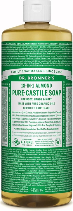 Actual product image Dr. Bronner's 18-IN-1 Almond (Liquid soap, 945 ml)