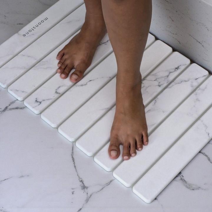 Produktbild Moonstone Badematte Melipa nebelgrau aus Kieselgur (60 x 36 cm)