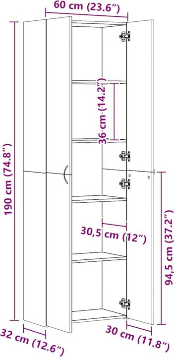 Immagine prodotto VidaXL Cadeo (60 x 32 x 190 cm)