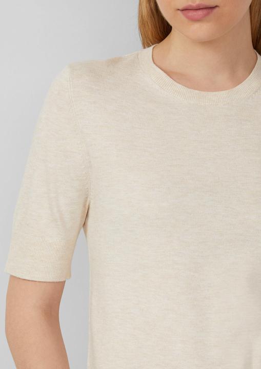 Produktbild s.Oliver Strickpullover Kurzärmeliger Strickpullover mit Rippbündchen im Slim Fit (44)