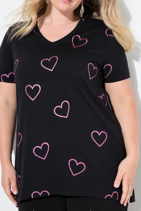 Produktbild Miamoda T-Shirt, A-Linie, glänzendes Herzmuster (44)