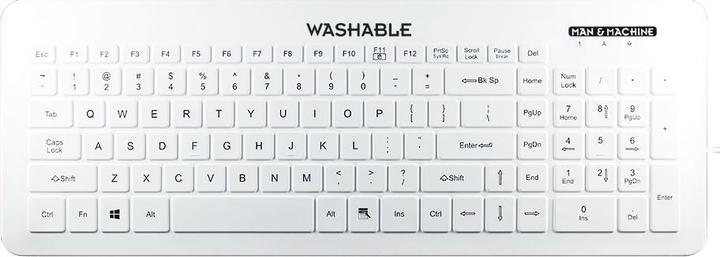 Actual product image Man & Machine Europe MAN&MACHINE Very Cool Flat rate US,white Hygiene keyboard,US,white (Eng. Int., Cable)