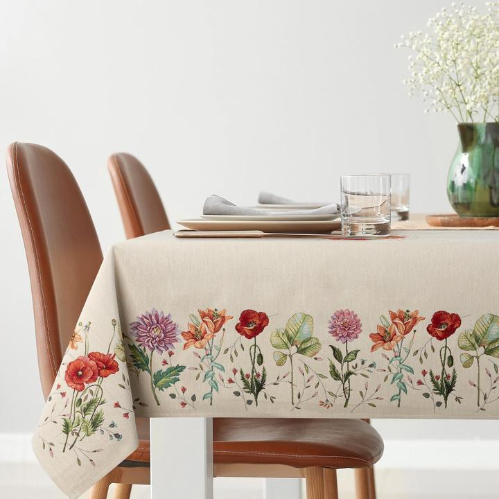 Actual product image Eurofirany Tapestry profile with summer flower motif 140 x 180 cm (180 x 140 cm)