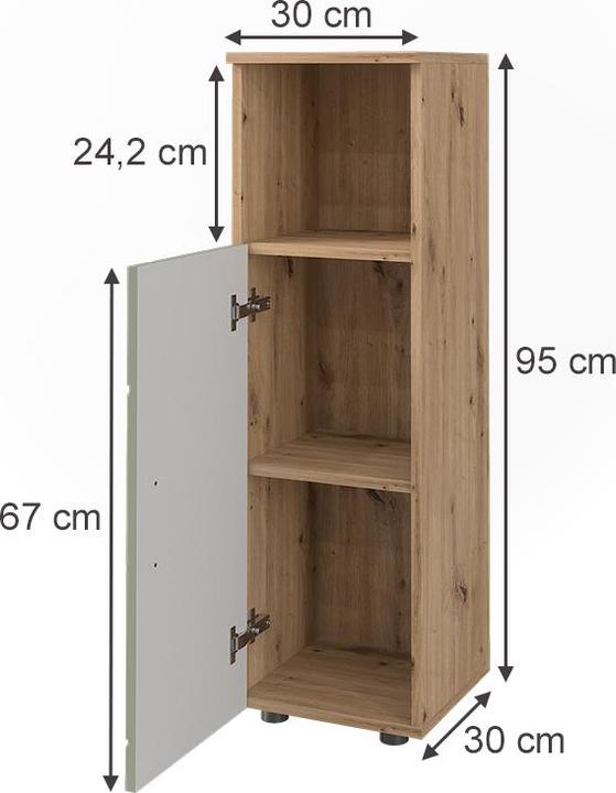 Produktbild Vicco Midischrank Irma, Salbeigrün, 30 x 95 cm (30 x 30 x 95 cm)