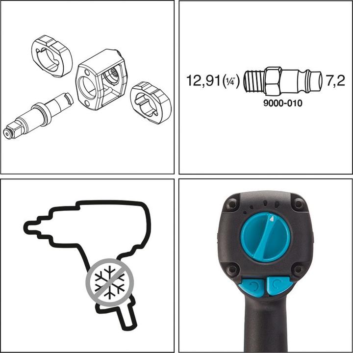 Produktbild HAZET Schlagschrauber 9012EL-SPC ∙ Lösemoment maximal: 1700 Nm ∙ Vierkant 12,5 mm (1/2 Zoll) ∙ Hoch… (Druckluft)