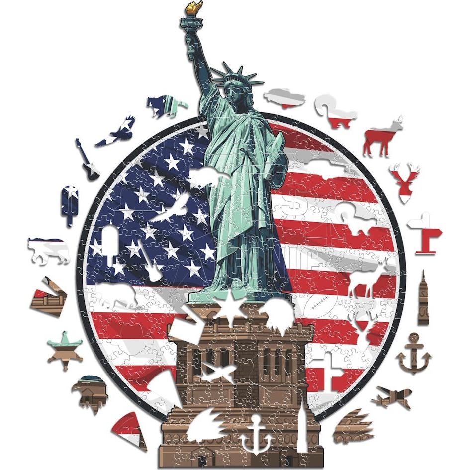 Iconic Freiheitsstatue - USA -Holz Puzzle Grösse S (150 Teile) (150 Teile)