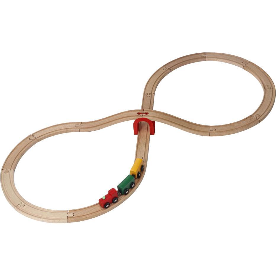 Holzeisenbahn-Set, 20-teilig.