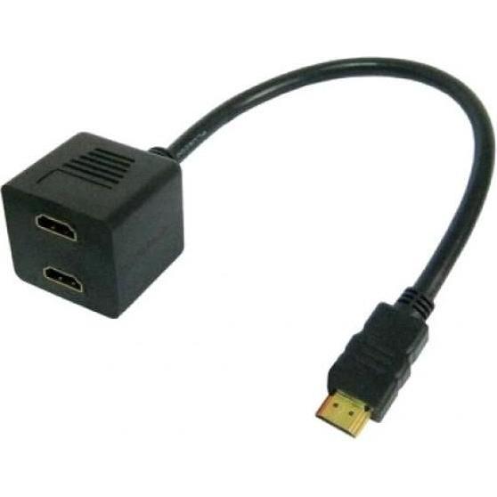 Techly Video Splitter Cable Hdmi M, Cavo video, Nero