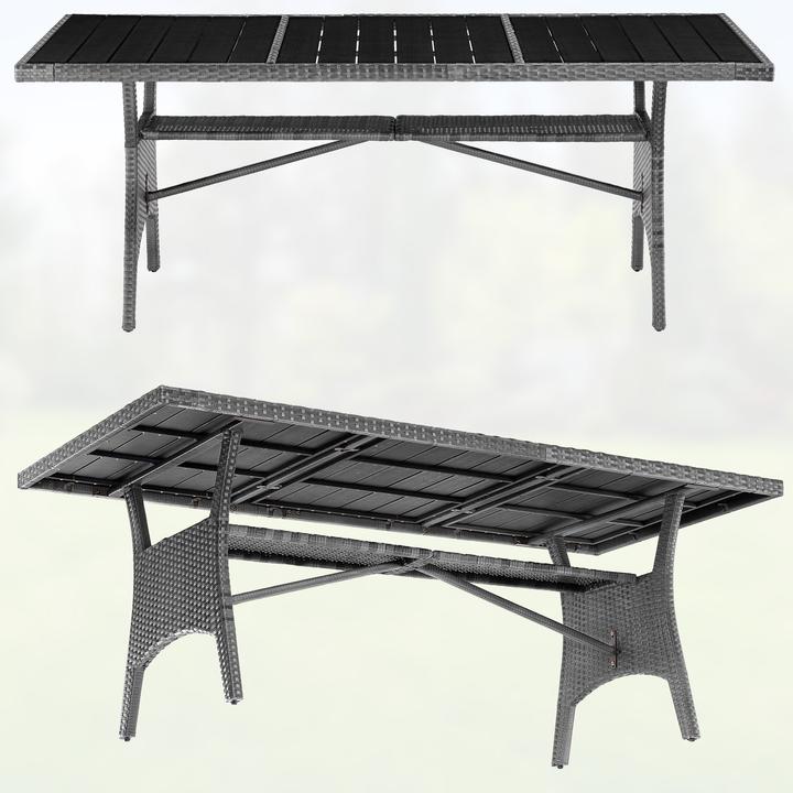 Produktbild Casaria Polyrattan Gartentisch WPC (190 cm)