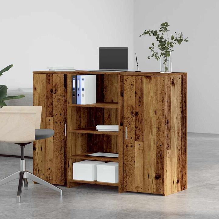 Actual product image VidaXL Reception counter concrete grey 155x50x103.5 cm wood-based reception counter