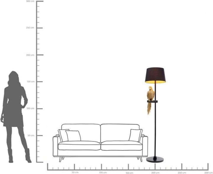 Actual product image Kare Design Floor lamp Animal Parrot Gold 176cm (E27)
