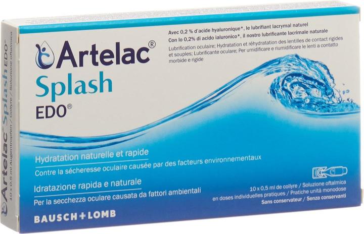 Actual product image Bausch + Lomb Splash EDO Gtt Opht (0.50 ml, 10 x 0.5 ml)