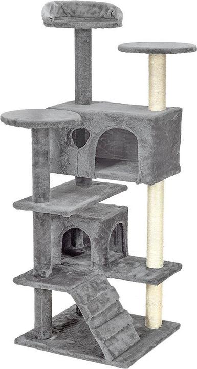 FunFit Cat scratcher, 7 levels, 131 cm, gray (131 cm, Grey)