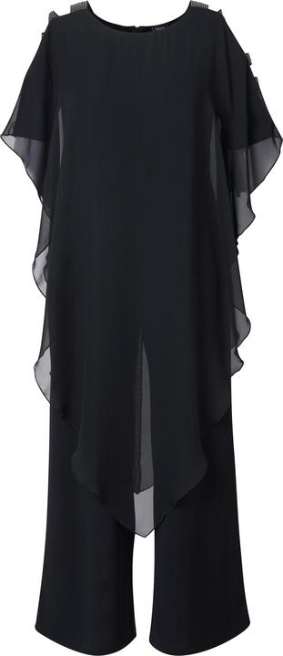 Image du produit Ulla Popken Combinaison 1 pièce en jersey, jambe large et voile en mousseline (54)