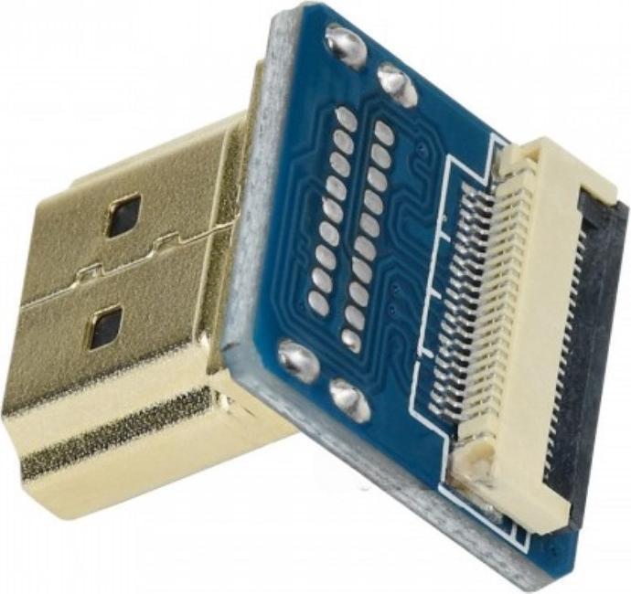 Produktbild WaveShare HDMI Male Stecker vertikal 90° Gewinkelt (0.02 m, HDMI)