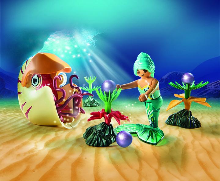 Actual product image Playmobil Mermaid with snail gondola (70098, Playmobil Magic)
