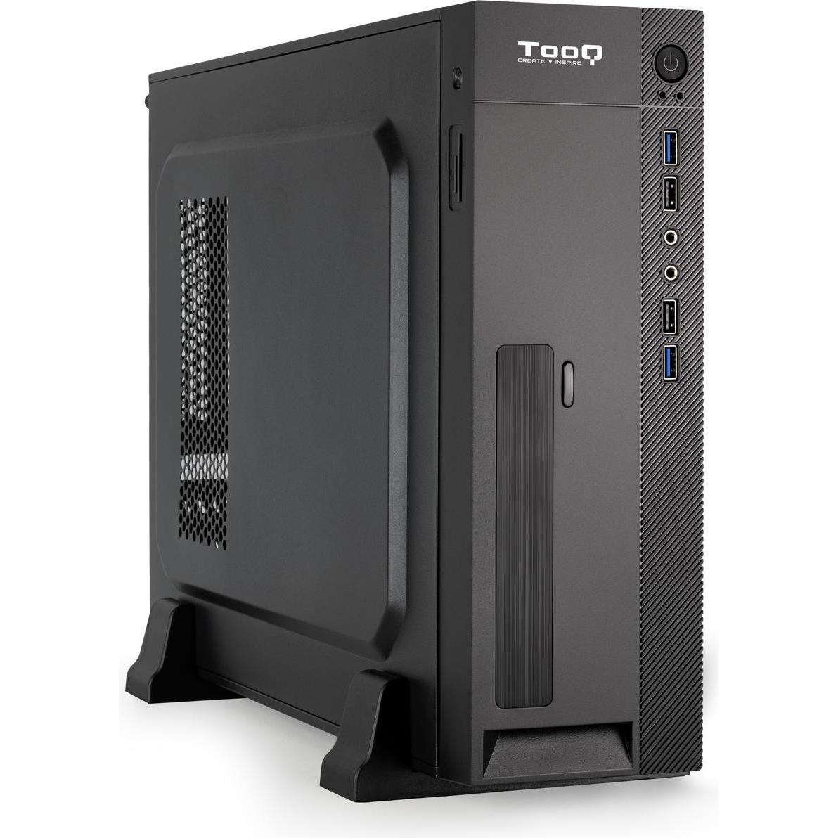 Tooq Technology CAJA SLIM MATX TQC-3008U3CD 500W LECTOR TARJETAS (mATX, Mini-ITX), PC Gehäuse, Schwarz